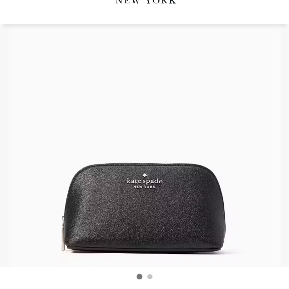 Kate Spade Tinsel Glitter Black Cosmetic Bag New With Tags - Picture 8 of 12